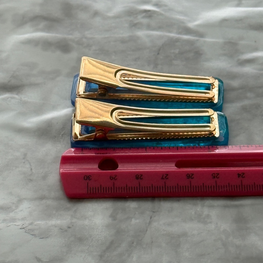 Blue Glitter Hair Clips - Picture 6 of 7